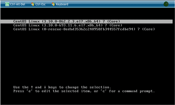 Linux keuze menu